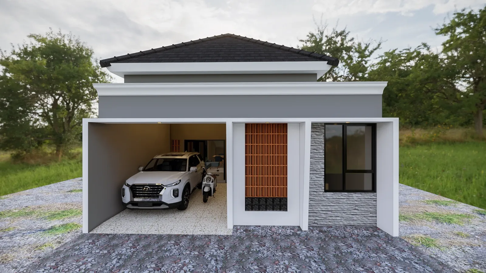 Visualisasi fasad Atga House